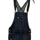 No Boundaries  Overalls Shorts Womens Medium Dark Wash Cut Off Distressed Denim Photo 0