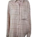 Z Supply Z‎ Supply Womens Hawk Plaid Button Down Flannel Shirt  in Pink Sz L | Oversized Photo 1