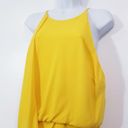 Halston Heritage  Yellow Draped Dress Asymmetrical Cocktail Dress Photo 4