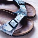 Birkenstock  Papillio White/Blue Abstract Design Sandals Women's Size 39 (8) Photo 4