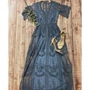 Honey Punch  Blue Lace Mesh Maxi Dress Photo 0