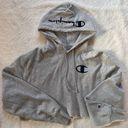 Champion Gray Cropped Hoodie Photo 0