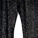 Bisou Bisou  Black Metallic Sequin Skinny Ankle Dressy Legging Pants Women Sz M Photo 0