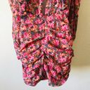 ZARA  Pink Floral‎ Draped Long Puff Sleeve Ruffle Mini Dress Size M Blogger Fav Photo 8