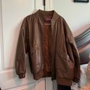 Edikted Faux Leather Oversized Bomber Jacket Photo 2