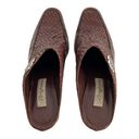 Brighton  TWAIN Woven & Croc Embossed Leather Stubbed Toe Backless Clogs Mules Photo 3