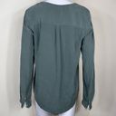 AG Adriano Goldschmied Adriano Goldschmeid 100% Silk Long Sleeve Button Down Tunic in Sage Photo 9