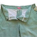 Bermuda Sam Ty  Shorts Green White Stripe Seersucker High Rise Shorts Size 12 NEW Photo 2