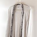 Peyton Jensen  Jayda Long Sleeve Duster Cardigan with Snake Trim Gray Small Photo 9