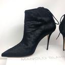 Manolo Blahnik  black calf hair pointed booties, size 40, NWOT Photo 12