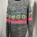 American Eagle  Outfitters Women Knit Jegging Sweater Gray Snowflakes Sz L EUC Photo 1