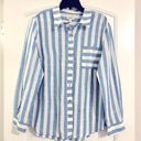 Style & Co  Cotton Striped Boyfriend Shirt Antique Blue & White Size XL New w/Tag Photo 1