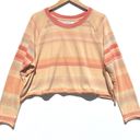 We The Free FREE PEOPLE x  Women’s Orange and Yellow Cropped Long Sleeve Baja T Photo 2