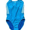 Adidas  Women’s Sh3.ro Standard Mid 3-Stripes One-Piece Swimsuit Size 14 Blue Photo 2