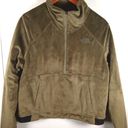 The North Face  Shelba Rasquel olive green reversible Fleece 1/2 zip size large Photo 1