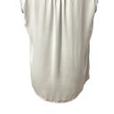 BCBGMAXAZRIA  Womens Blouse Solid Gray Sleeveless Button Front Tuck Pleated S Photo 5