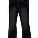 DKNY  Y2K Black Mixed Media Velvet Denim Flared Jeans 11 Photo 0