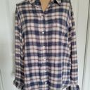 Treasure & Bond   Blue-Pink Ryan Plaid Boyfriend  Button Down Shirt Womens Size S Photo 0