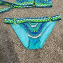 Victoria's Secret  Blue and Green Patterned Bikini Set XS Photo 1