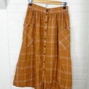 Patagonia  Lightweight A/C Long Button Front Checkered Hemp Cotton Casual Skirt Photo 1