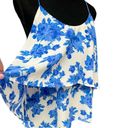 Paper Crane Title:  Blue Floral Layered Tank Top Size Medium Photo 5