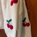 Knitted Cherry Cardigan White Photo 1