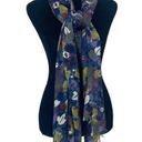 Edge Womens Leaf Print Frayed  Lightweight Scarf Multicolor Size 72” x 28” Photo 0