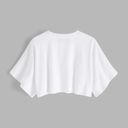 Cider White Solid Crop Top Photo 4