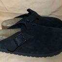 Birkenstock  Boston Soft Suede Clogs in Black Photo 7