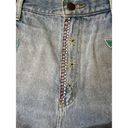 Vintage Embroidered Denim Shorts 90s AJ Brandon Size 13/14‎ Retro Hippie Y2K Blue Photo 5