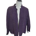 Eileen Fisher  Blazer jacket Purple Deep Plum Textured Silk open front size M Photo 0