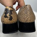 LAUREN RALPH LAUREN Snakeskin Leather Slip On Low Heel Pumps Tan Size 8.5 Photo 4