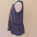 Luna  Moon navy printed blouse size large Photo 4