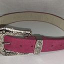 Vera Pelle Western Belt Bling Studded Rhinestone Pink Studs Vintage Photo 0