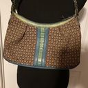 Brighton  Teal Brown Logo Faux Crocodile Handbag Satchel Leather Photo 6