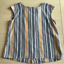 Max Studio  Linen Cotton Blend Striped Sleeveless Shirt Size Large Photo 5