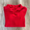 Polo Cherry Red V Neck Red  Rib Knit Photo 1