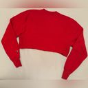 Champion  womens Cropped Crew Neck long sleeve red sweater Photo 6