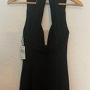 Aidan Mattox  Crepe Halter Gown Plunging Illusion V-Neckline Dress Photo 4