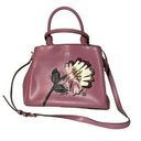 DKNY  Pink Satchel Floral Applique Rhinestones and Studs Photo 0