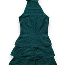 Pretty Little Thing  Dress Emerald Green Lace Tiered Bodycon Sleeveless Mini Photo 6