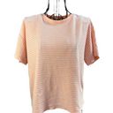 Marine layer  Cropped Textured Stripe Crew Neck Top Peach Size Small Photo 0