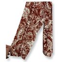 Bobeau  Womens Blouse Brown White Paisley Long Sleeve Tie Keyhole Lined L New Photo 4