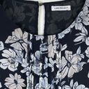 Luna  Project Black & White Floral Long Sleeve Pintucked Blouse Size M Photo 4