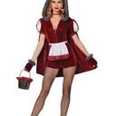 Spirit  Halloween Adult Runaway Red Riding Hood Romper Costume M Photo 0