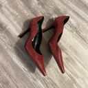 Tommy Hilfiger  Stiletto Heels Red Leather Size 5.5 Photo 10