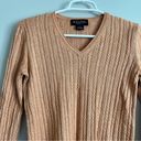 Brooks Brothers  Women’s Orange Silk Cashmere Cable Knit Sweater Medium Photo 2