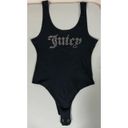 Juicy Couture Black Diamond Rhinestone Logo Graphic Tank Top Sleeveless Bodysuit Onesie Shirt Size M 💎 Photo 1