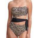 DKNY  Suntan ​Leopard Print Brown & Black Cutout Tie One Piece Swimsuit 10 NWT Photo 0