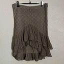 Ralph Lauren Y2K  Rugby Knit High Low Ruffled Skirt XS Brown Photo 0